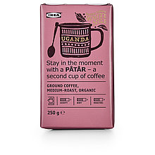 PÅTÅR Кофе молотый, средней обжарки, Уганда/100 % зерна Арабики/Сертификат UTZ,