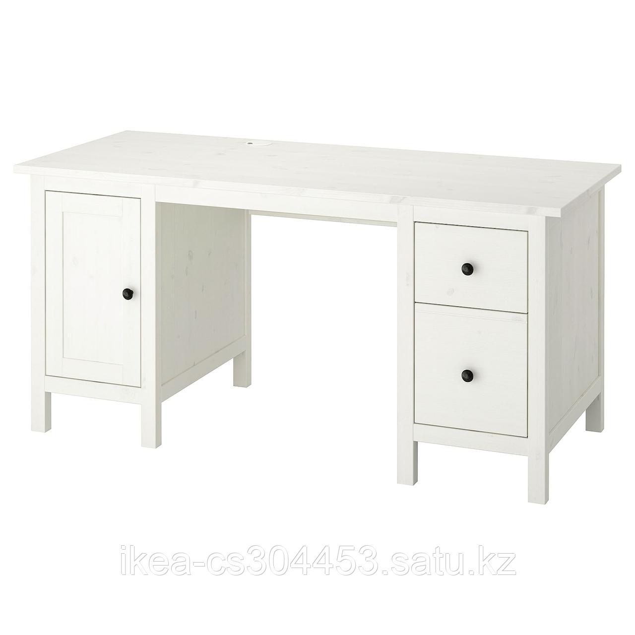 HEMNES ХЕМНЭС Письменный стол, белая морилка, 155x65 см