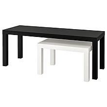 LACK ЛАКК Комплект столов, 2 шт, черный/белый,