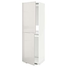 METOD МЕТОД Высок шкаф д холодильн/мороз, белый/Рингульт светло-серый, 8 см