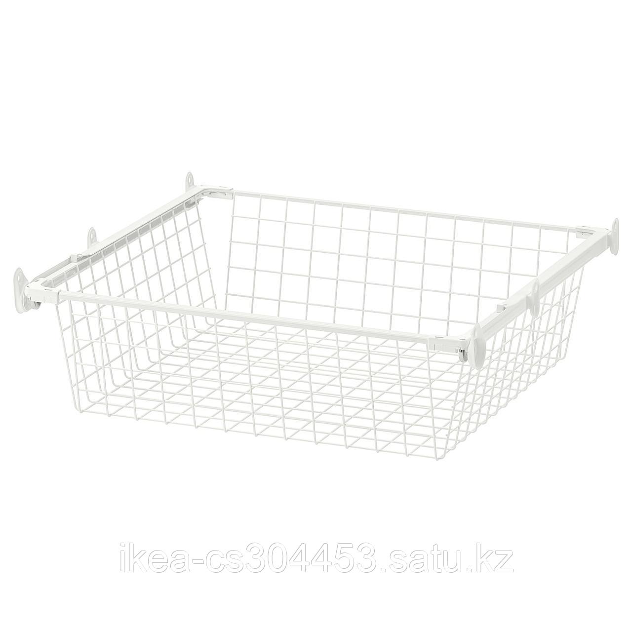 HJÄLPA ХЭЛПА Проволочн корзина с направляющими, белый, 60x55x120 см