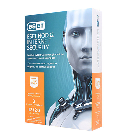 Антивирус Eset NOD32 Internet Security, подписка на 1 год/продл. на 20 мес, на 3 устройства, box