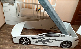 Детская кровать-машина "Бондмобиль белый"