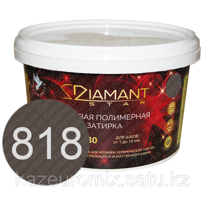 Готовая полимерная затирка "Diamant Star lvl.80" Цветной Графит 818 - фото 1 - id-p97744337