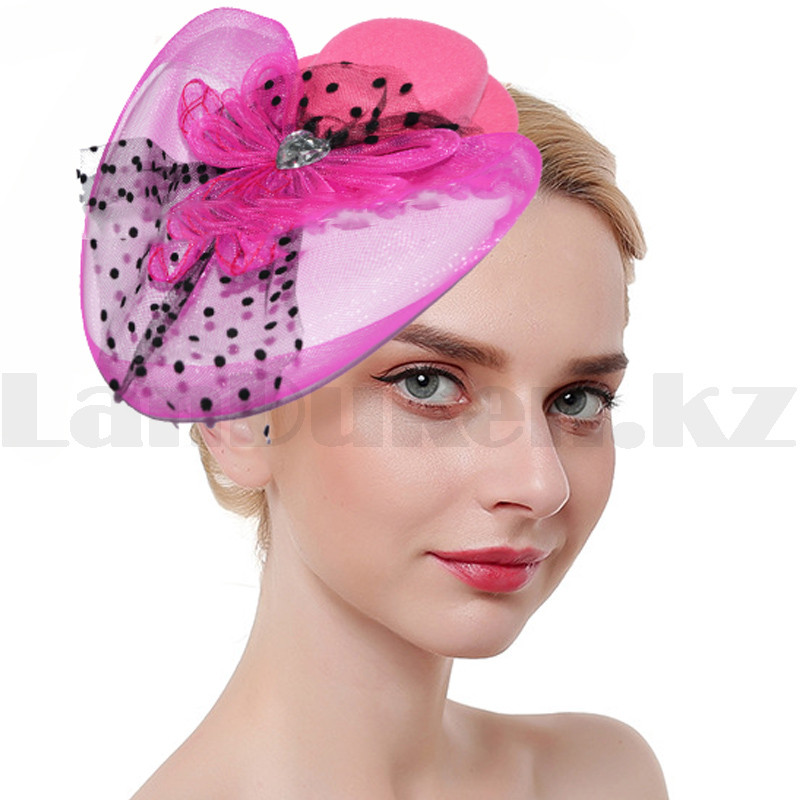 Женская мини шляпа (розовая) - фото 1 - id-p48954297