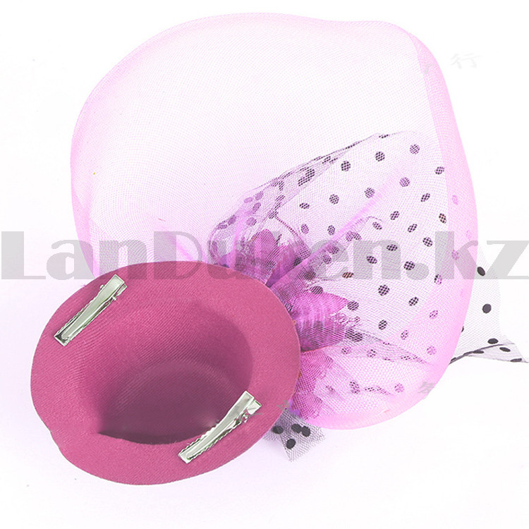 Женская мини шляпа (розовая) - фото 6 - id-p48954297