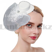 Женская мини шляпа белая для вечеринки Гэтсби