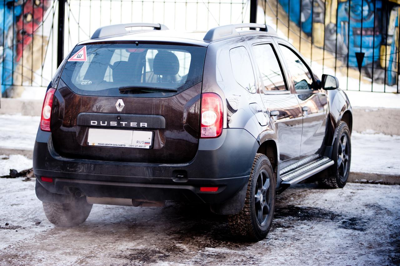 Защита порогов Эстонец 51мм (ППК) Renault DUSTER с 2012-2020 с алюм. площадкой Шагрень (Черный) - фото 2 - id-p97745917