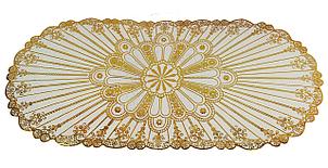 Овальная салфетка с золотым декором 83х40 см - Оплата Kaspi Pay, фото 2