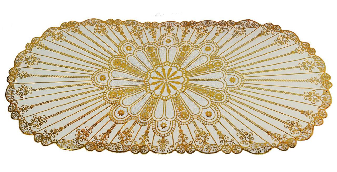 Овальная салфетка с золотым декором 83х40 см - фото 1 - id-p97754127