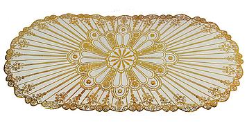 Овальная салфетка с золотым декором 83х40 см - Оплата Kaspi Pay