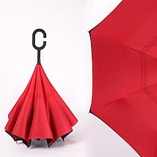 Уценка (товар с небольшим дефектом) Умный зонт Наоборот, цвет красный + черный, фото 2