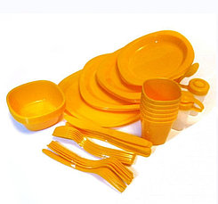 Уценка (товар с небольшим дефектом) Набор пластиковой посуды для пикника 48 предметов, фото 2