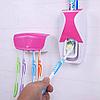 Дозатор для зубной пасты с держателем для щеток, цвет розовый + белый, фото 4
