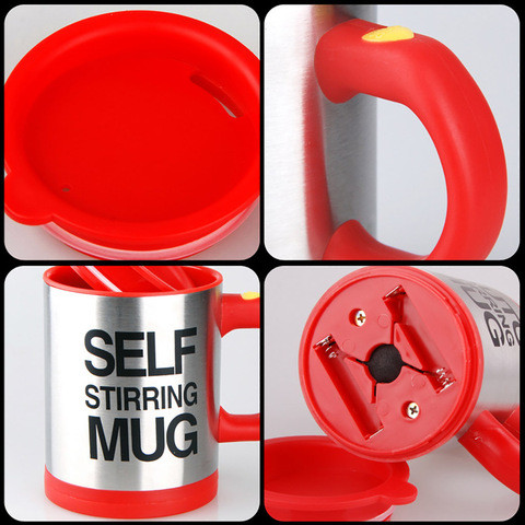 Кружка-мешалка автоматическая «Self Stirring Mug» с крышкой (Красный) - фото 5 - id-p97755137