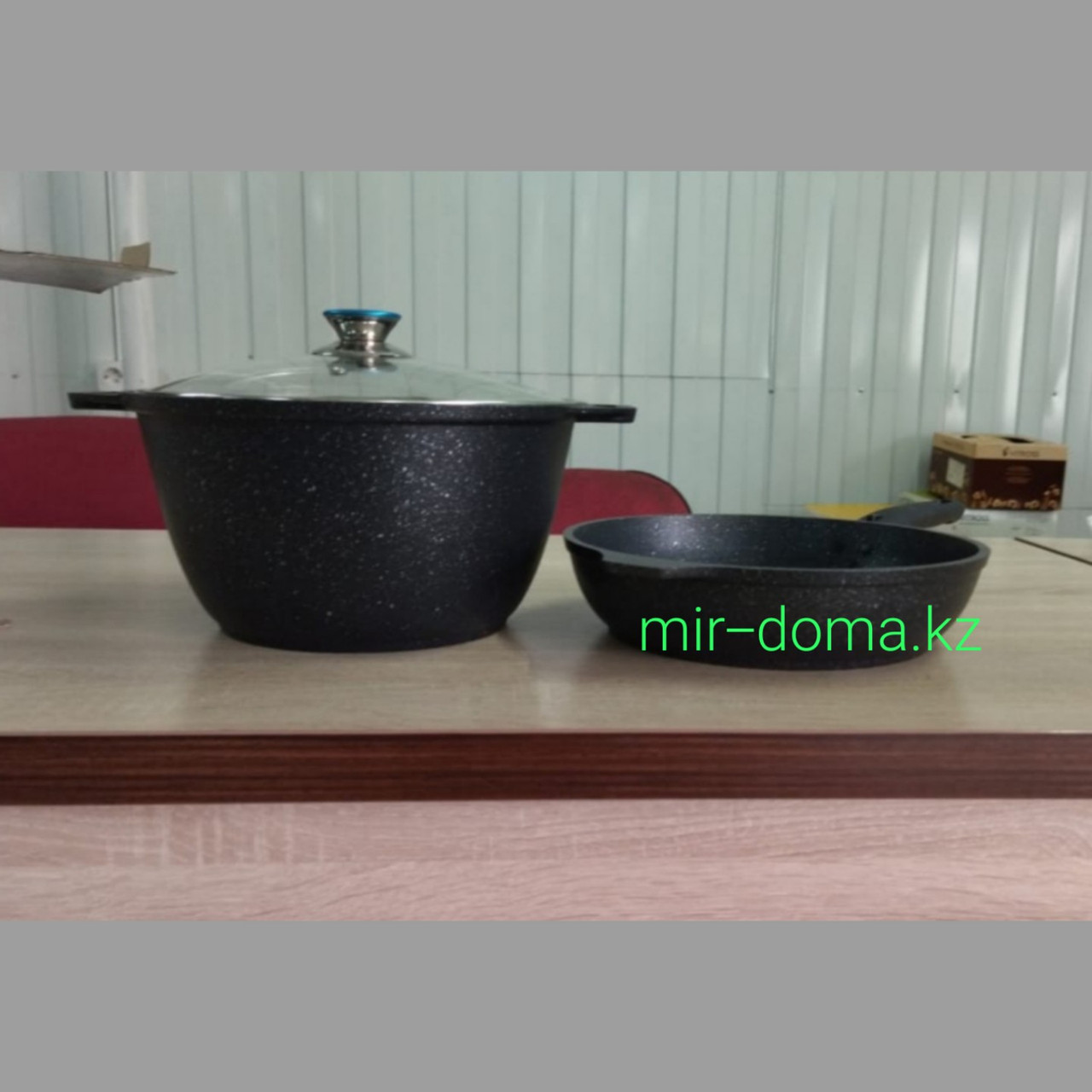 Набор посуды №6 "Мраморная", темный мрамор (Кукмара, Россия) - фото 3 - id-p92377855