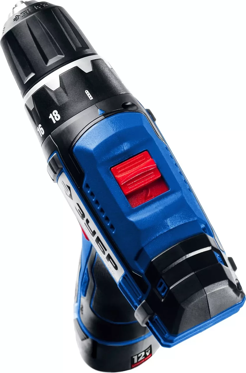 Дрель-шуруповерт ЗУБР 12 В + LED фонарь, 2 аккумулятора (2Ач), в кейсе, серия "Профессионал" (DL-121-22F) - фото 3 - id-p97765337