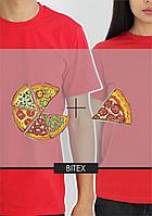 Парные футболки Пицца+Кусочек
