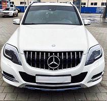 Решетка радиатора на GLK-Class (X204) 2012-15 стиль AMG GT Panamericana (Хром полоски)