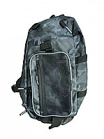 Сумка-рюкзак рыболовная Yaman Sling Shoulder Bag Y-SSB-01, 44х24х17 см, цв. серый камуфляж