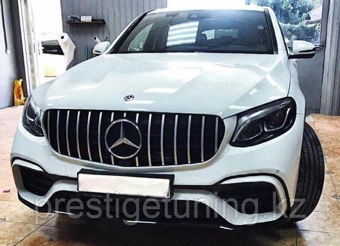 Решетка радиатора на GLC (X253) Coupe C253 2015-19 стиль GT Panamericana (Хром) - фото 3 - id-p97797814