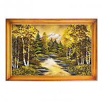 Картина "Осенняя ночь" багет дерево 46х66 см, каменная крошка 112458