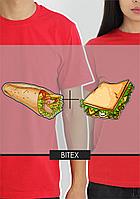 Парные футболки Чикен Ролл + Сэндвич