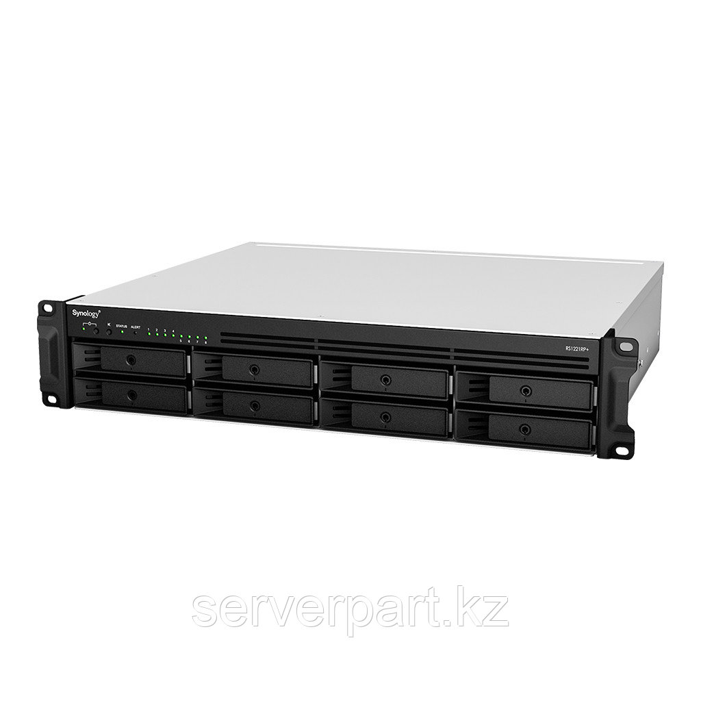 СХД Synology RS1221+ (Rack 2U)/8LFF (hs)/4GB RAM/2xUSB 3/eSATA/4x1GbE/1xGen3 x8/250W/no Rail