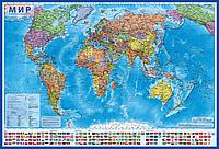 Интерактивная карта мира Политическая, 117x80 см
