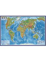 Интерактивная карта мира Физическая, 117x80 см