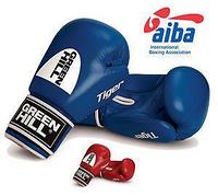 Боксерские перчатки Green Hill  ( натуральная кожа ) со знаком AIBA цвет красный ,синий