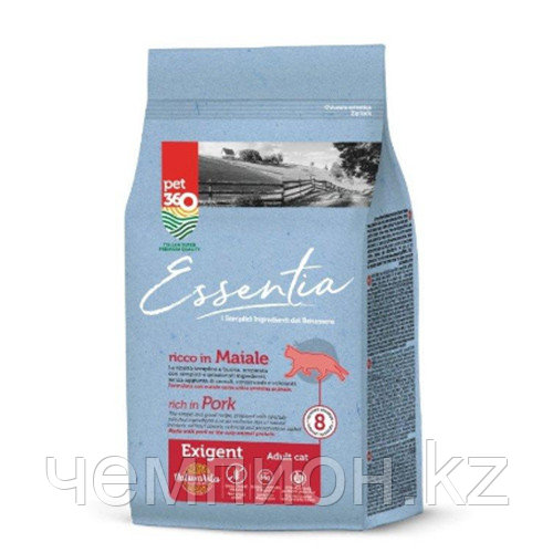 Essentia Adult Exigent, Эссентия беззерновой корм для привередливых кошек со свининой, уп.1,5кг