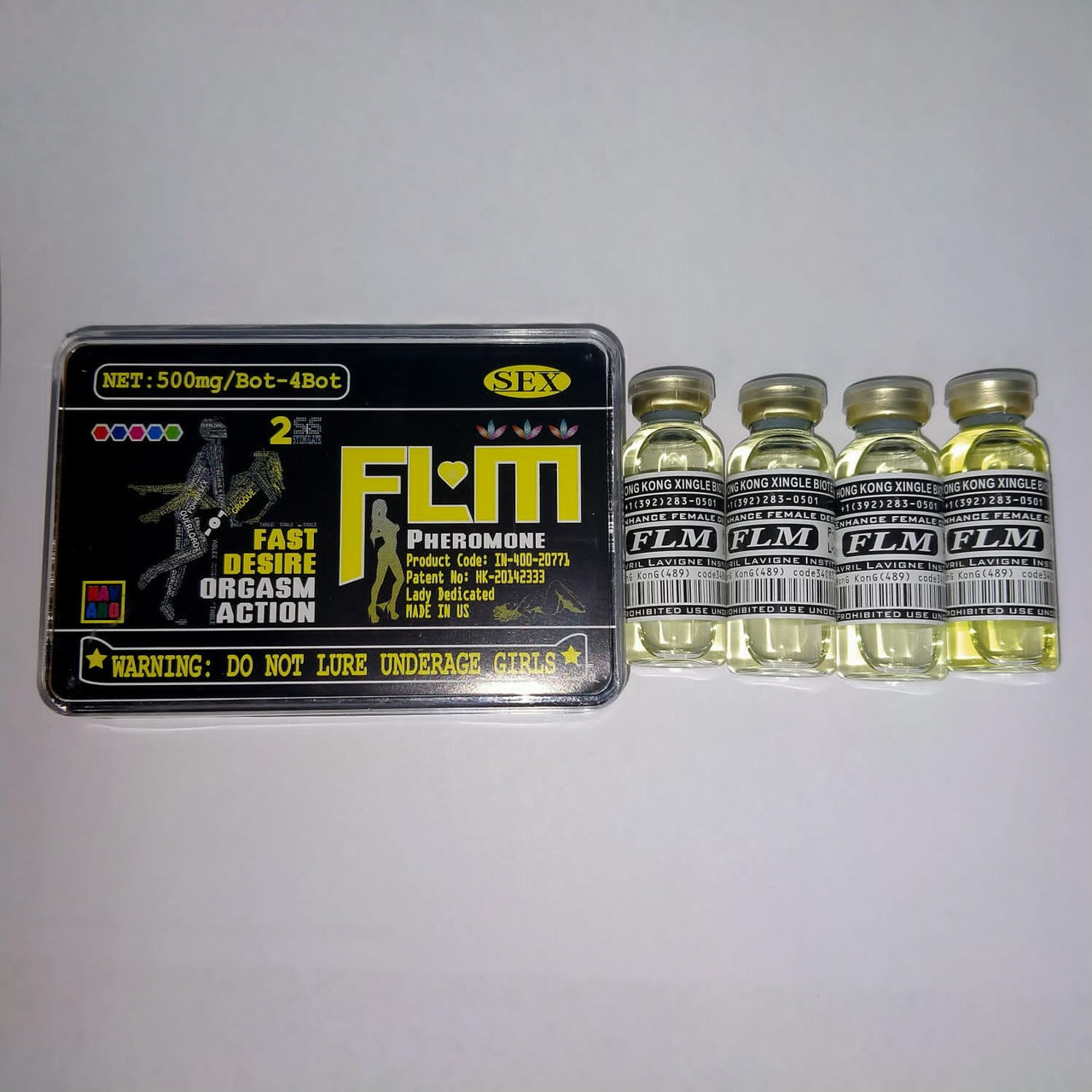 FLM PHEROMONE возбуждающая жидкость для женщин с феромонами желтые , жидкость 10 мл*4 флакона