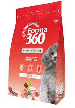 Forma 360 Mini Senior Chicken Rice, сухой корм для пожилых собак мелких пород с курицей и рисом