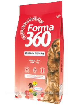 Forma 360 Medium Adult Agnello Rice, сухой корм для собак средних пород с ягненком и рисом