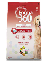 Forma 360 Grain Free Medium/Maxi Adult Salmon Agnello, беззерновой корм для собак средних и крупных пород