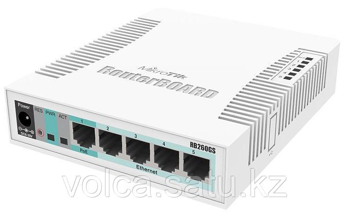 Коммутатор MikroTik RB260GS, 5x Gigabit Ethernet, отсек SFP