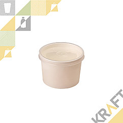 Упаковка для супов,каш,мороженного Белая с пластиковой крышкой 230мл (Eco Soup Econom 8W) DoEco (25/250)
