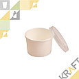 Упаковка для супов,каш,мороженного Белая с пластиковой крышкой 230мл (Eco Soup Econom 8WЕ) DoEco (25/250), фото 2