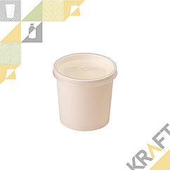 Упаковка для супов,каш,мороженного Белая с пластиковой крышкой 340мл (Eco Soup Econom 12W) DoEco (25/250)