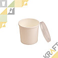 Упаковка для супов,каш,мороженного Белая с пластиковой крышкой 340мл (Eco Soup Econom 12W) DoEco (25/250), фото 2