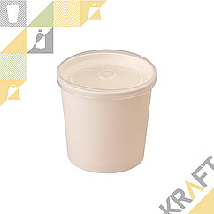 Упаковка для супов,каш,мороженного Белая с пластиковой крышкой 760мл (Eco Soup Econom 26W) DoEco (25/250)