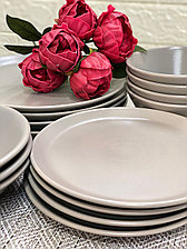 Керамический набор посуды Светло Серый 16 предметов