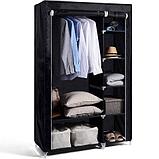 Шкаф-кофр двухсекционный тканевый HCX Storage Wardrobe 8890 с быстросборным каркасом (Коричневый), фото 2