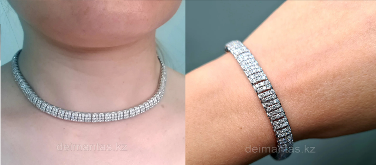 Золотой набор с бриллиантами (колье 15.5Ct VS2/I, браслет 6.74Ct VS1/I)