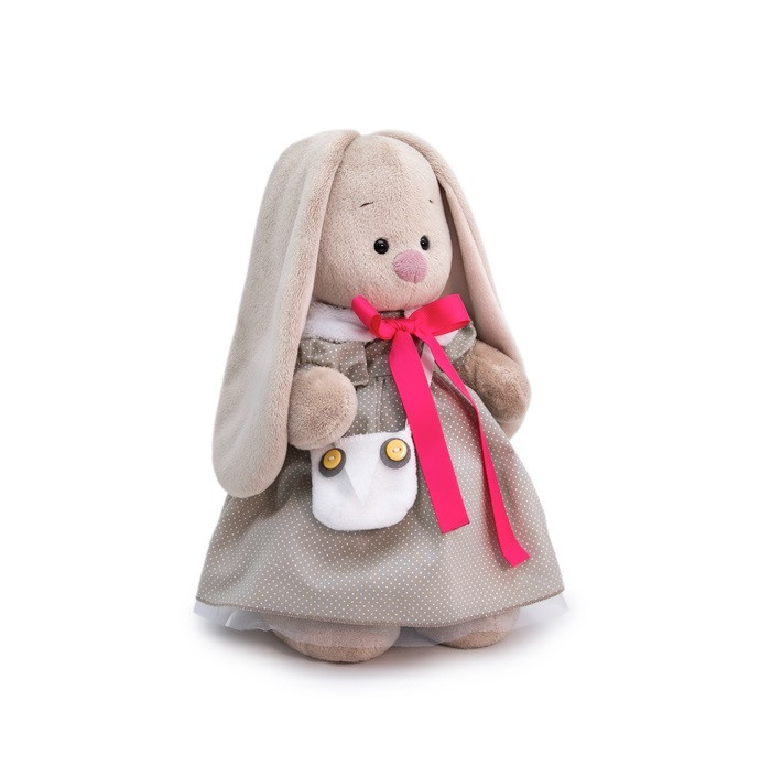 Мягкая игрушка Zaika Mi Зайка Ми в платье и с сумкой-сова (большой) - фото 2 - id-p97836298