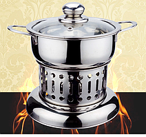 Китайский самовар с подогревом от спиртовой таблетки, диаметр 16 см