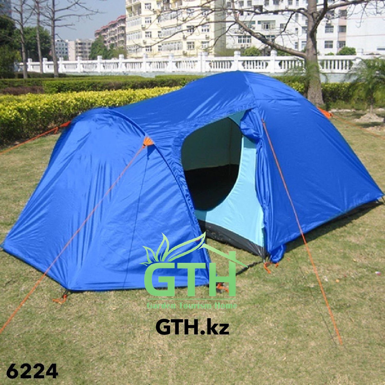 Двухслойная палатка на 4-х человек Tuohai-6224 (1036). 370x210x150 см. Доставка.