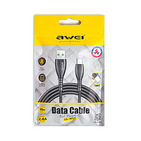Awei Type-C CL-115T 2.4A 1m интерфейс кабелі Қара