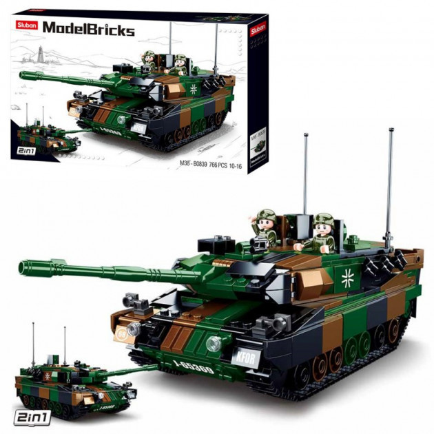 Конструктор Американский Танк с фигурками/ Конструктор военный Sluban